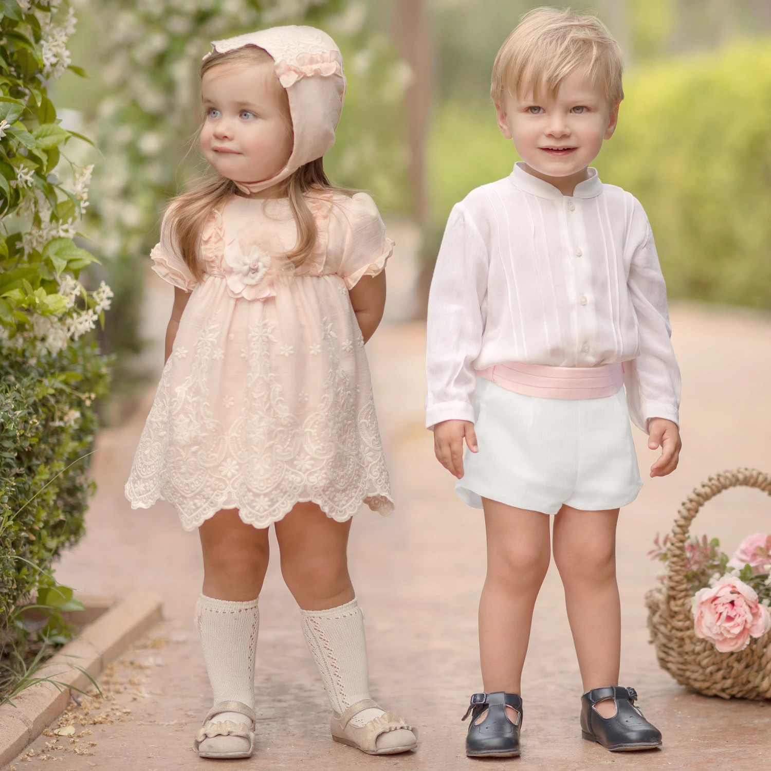 Miranda Baby Girls Pink Lace Dress Set 4 Miranda Baby Girls Pink Lace Dress Set - Image 2