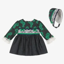 Miranda Blue & Green Baby Dress Set