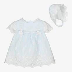 Deals Mirth Garb Store 47 Miranda Blue Lace Baby Dress Set