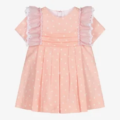Miranda Girls Pink & White Dots Dress