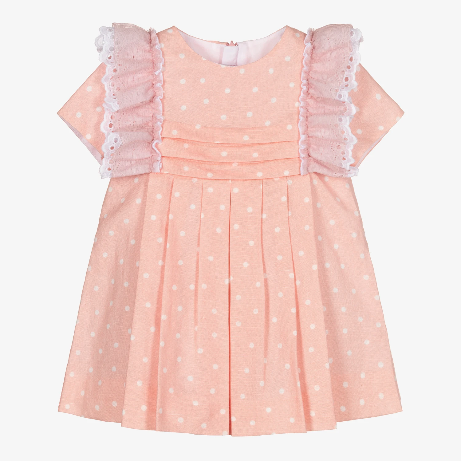Miranda Girls Pink & White Dots Dress 3 Miranda Girls Pink & White Dots Dress