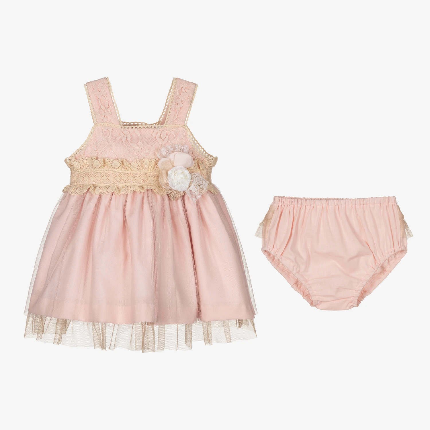 Miranda Pink & Beige Tulle Dress Set 6 Miranda Pink & Beige Tulle Dress Set - Image 4