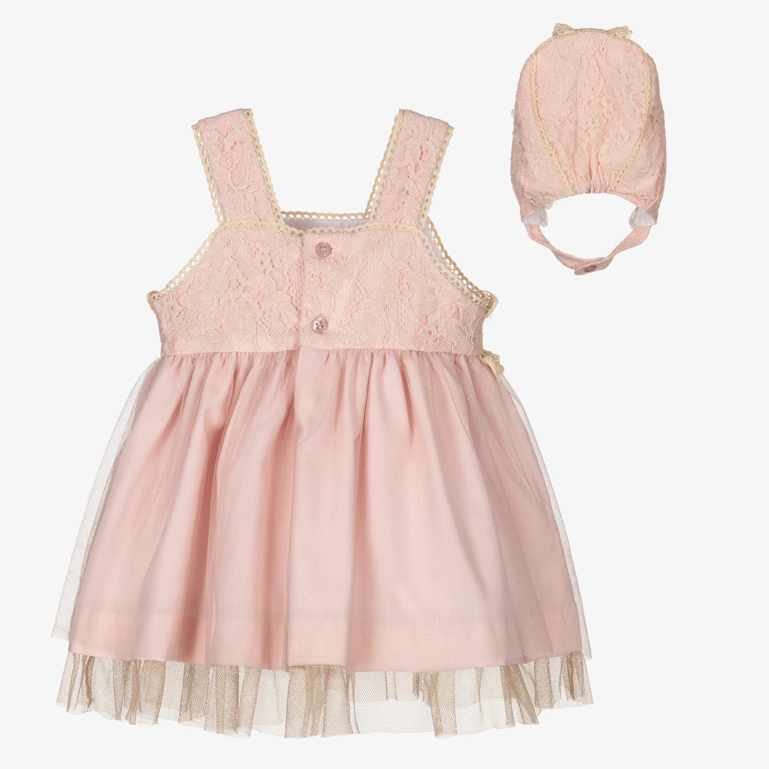 Miranda Pink & Beige Tulle Dress Set 5 Miranda Pink & Beige Tulle Dress Set - Image 3