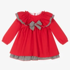 Miranda Red Gingham Ruffle Baby Dress