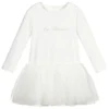 Miss Blumarine Ivory Jersey & Tulle Dress