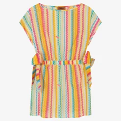 Missoni Teen Girls Multicolour Zigzag Beach Dress