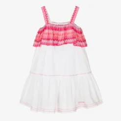 Missoni Teen Girls White & Pink Zigzag Dress