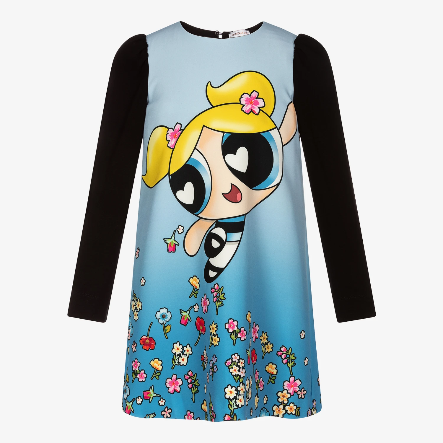 Monnalisa Teen Blue Powerpuff Dress 3 Monnalisa Teen Blue Powerpuff Dress