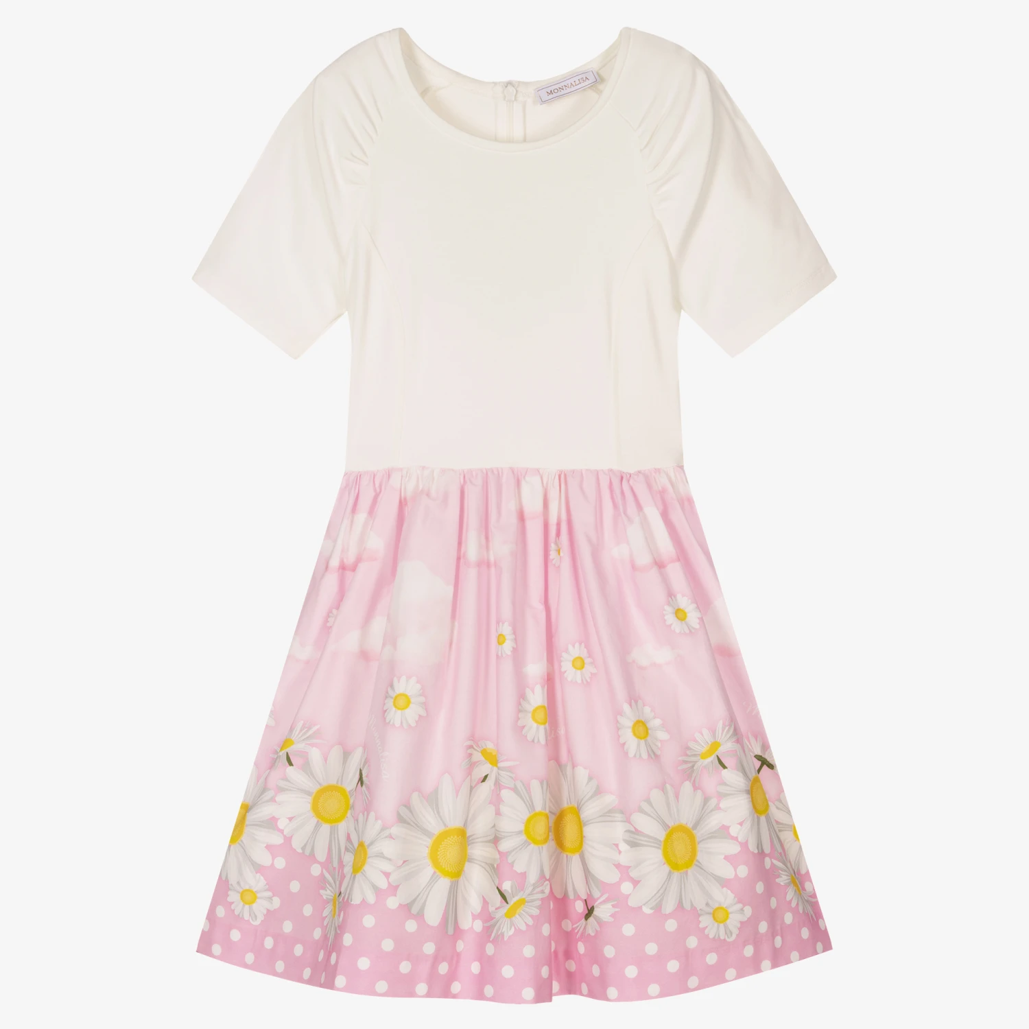 Monnalisa Teen Girls Pink Daisy Dress 5 Monnalisa Teen Girls Pink Daisy Dress - Image 3