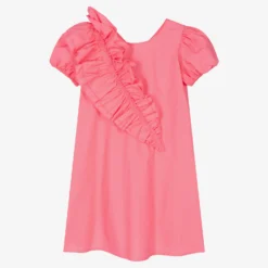Monnalisa Teen Girls Pink Ruffle Dress
