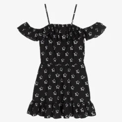 Monnalisa Teen Washed Black Cotton Dress