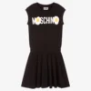 Moschino Kid-Teen Teen Black Egg Logo Dress