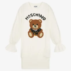 Moschino Kid-Teen Teen Girls Ivory Logo Dress