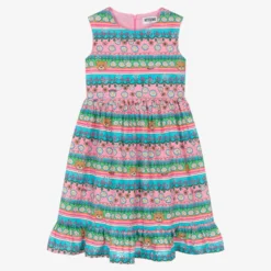 Moschino Kid-Teen Teen Girls Pink & Blue Cut-Out Dress
