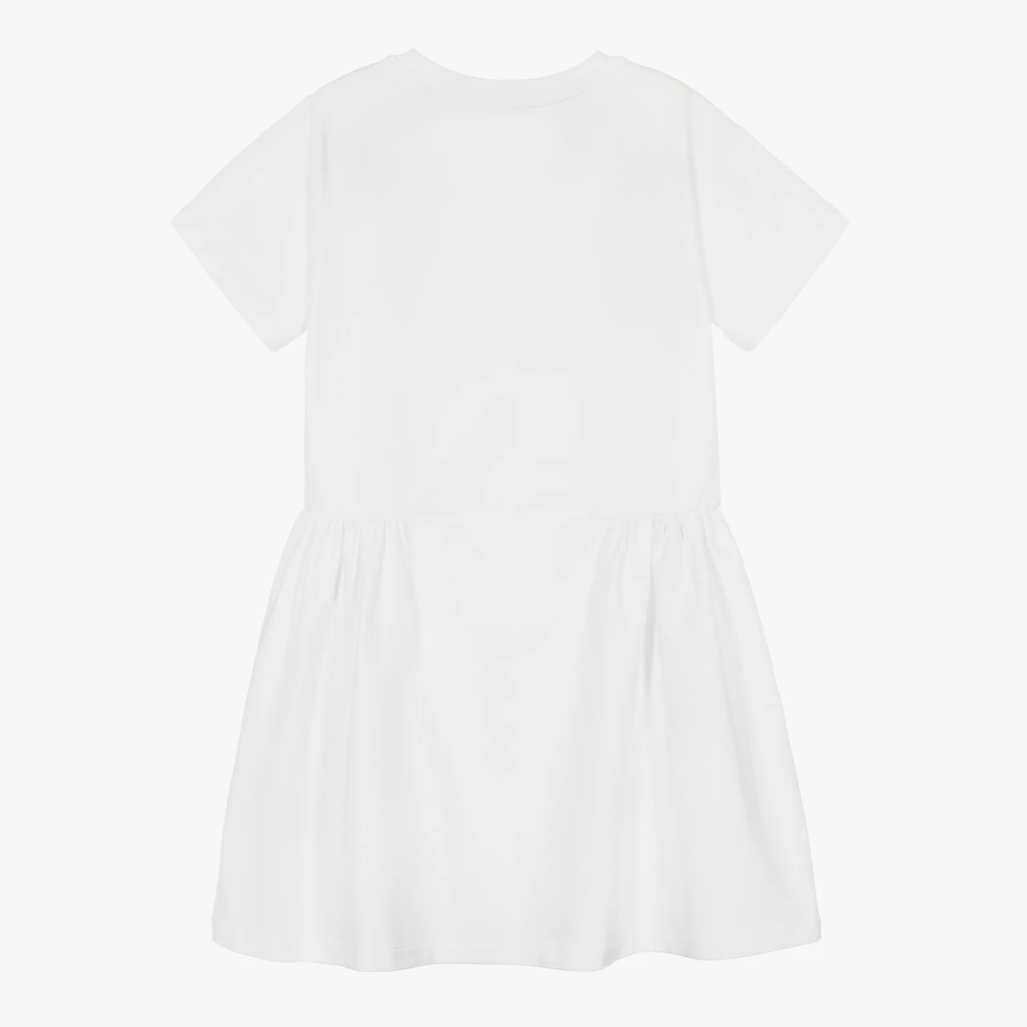 Moschino Kid-Teen Teen Girls White Cotton Logo Dress 4 Moschino Kid-Teen Teen Girls White Cotton Logo Dress - Image 2