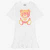 Moschino Kid-Teen Teen Girls White & Neon Pink Logo Dress -Deals Mirth Garb Store moschino teen girls white neon pink logo dress 508549 92852597f55358ad964dc9b198b164169d94fe5e