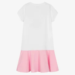Moschino Kid-Teen Teen Girls White & Pink Logo Dress -Deals Mirth Garb Store moschino teen girls white pink logo dress 508575 02f8f85bc34a6ccfaef5505809cc8b11e99b98e3