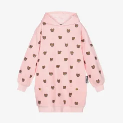 Moschino Kid-Teen Teen Pink Hooded Velour Dress