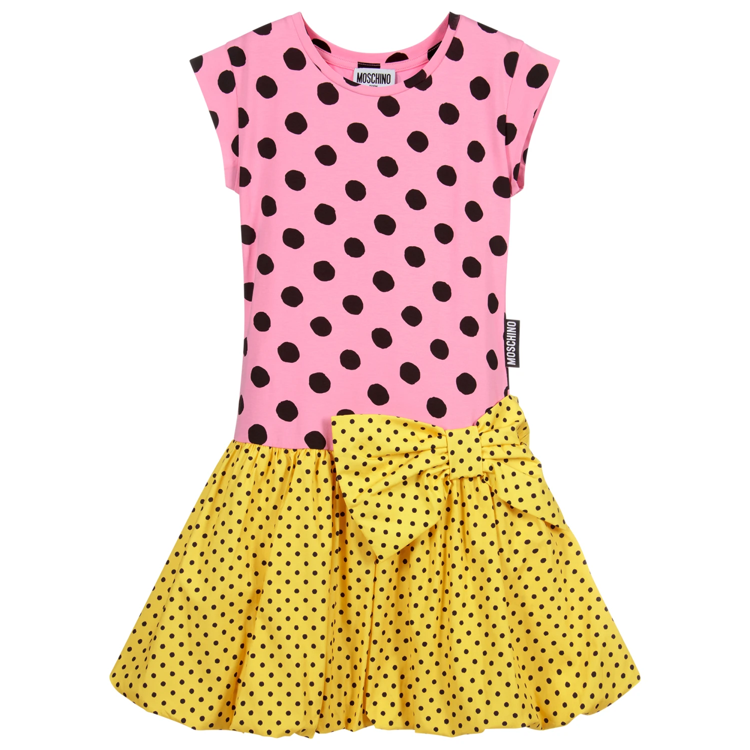 Moschino Kid-Teen Teen Pink & Yellow Dot Dress 3 Moschino Kid-Teen Teen Pink & Yellow Dot Dress
