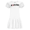 Moschino Kid-Teen Teen White Logo Dress