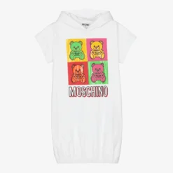 Moschino Kid-Teen Teen White Pop Art Teddy Dress