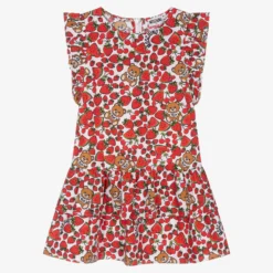 Moschino Kid-Teen Teen White & Red Logo Dress