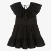 MSGM Teen Girls Black Cotton Ruffle Logo Dress -Deals Mirth Garb Store msgm teen girls black cotton ruffle logo dress 490244 22d6001b9213213798574b4c5dd0caf46e9712fd
