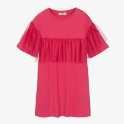 MSGM Teen Girls Pink Cotton & Tulle Dress