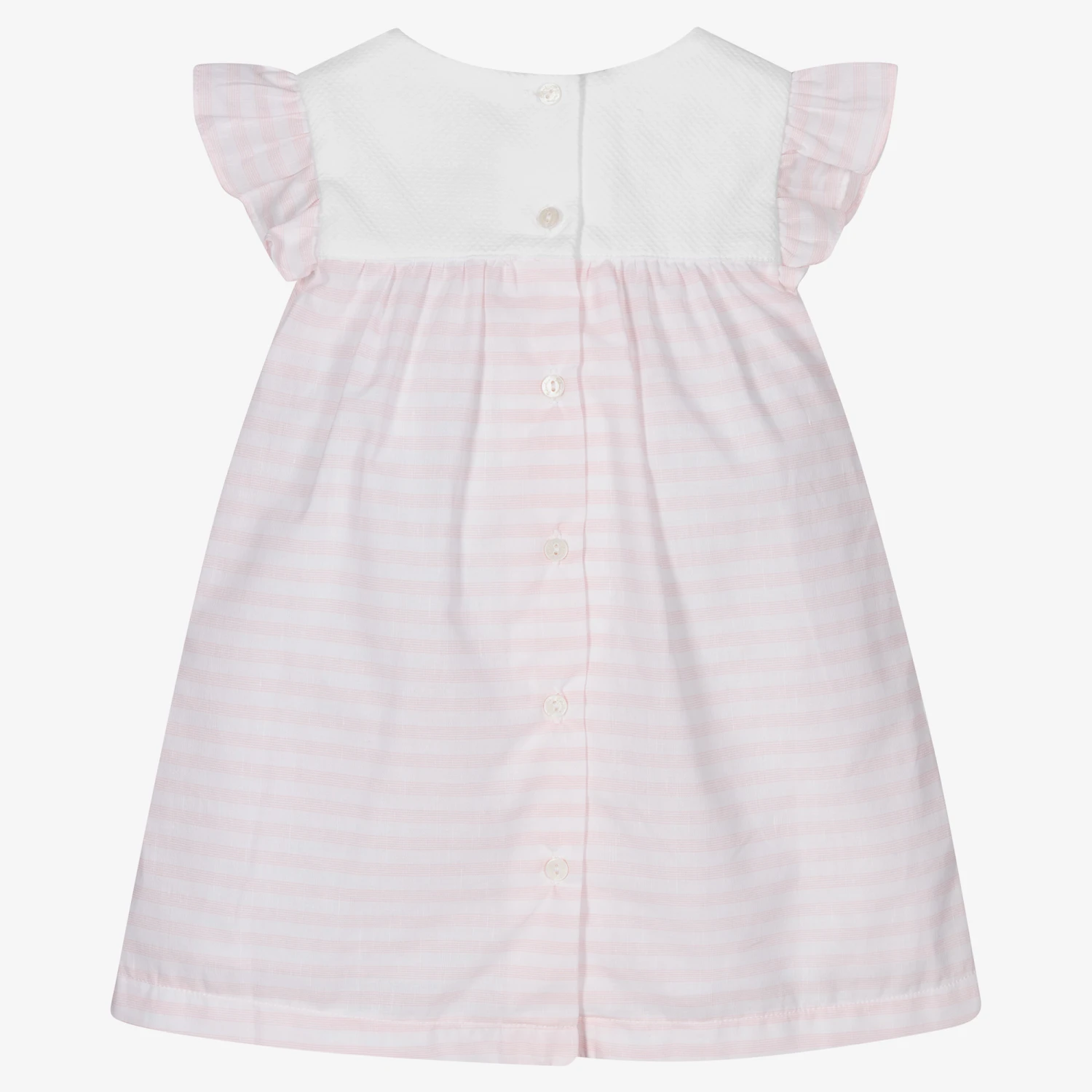 Patachou Pink Striped Cotton Baby Dress 4 Patachou Pink Striped Cotton Baby Dress - Image 2