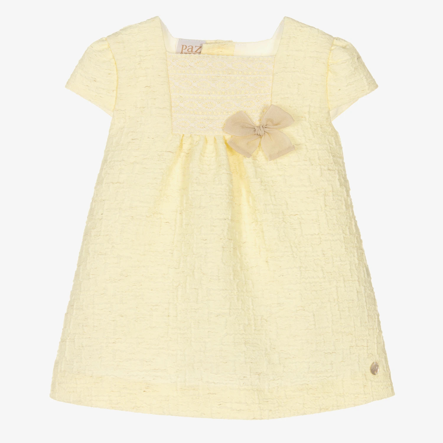 Paz Rodriguez Baby Girls Yellow Trapeze Bow Dress 3 Paz Rodriguez Baby Girls Yellow Trapeze Bow Dress