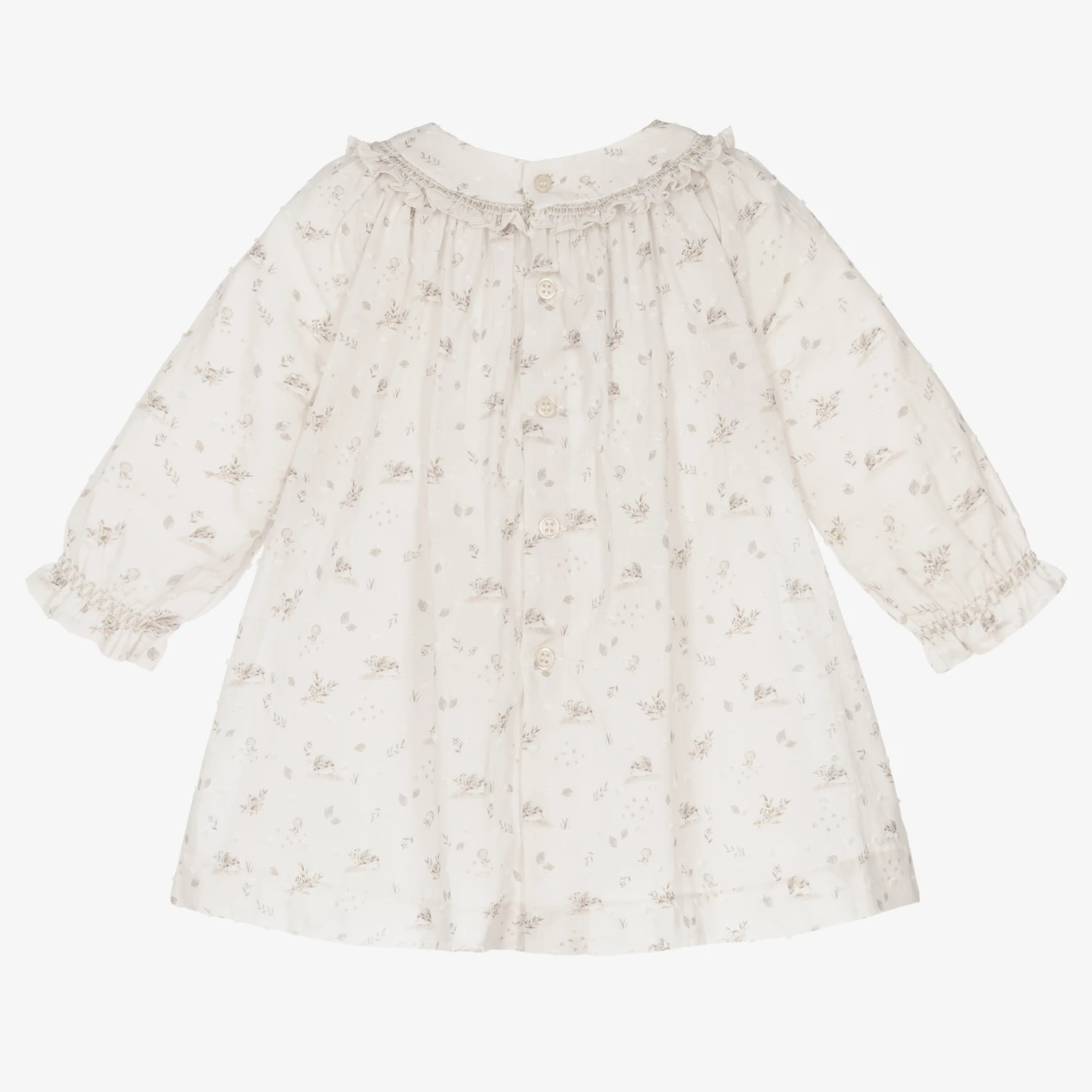 Paz Rodriguez Girls Beige Hedgehog Dress 4 Paz Rodriguez Girls Beige Hedgehog Dress - Image 2