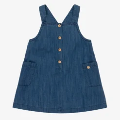 Pureté Du... Bébé Baby Girls Blue Pinafore Dress