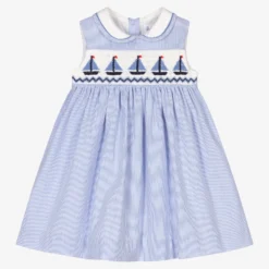Rachel Riley Baby Girls Blue Cotton Dress