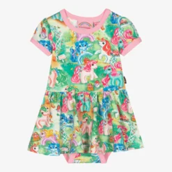 Rock Your Baby Baby Girls Green Pony Dress