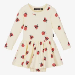Rock Your Baby Baby Girls Ivory Ladybug Cotton Dress