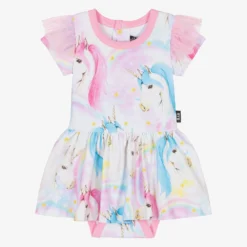Rock Your Baby Baby Girls Pink Cotton Unicorn Dress