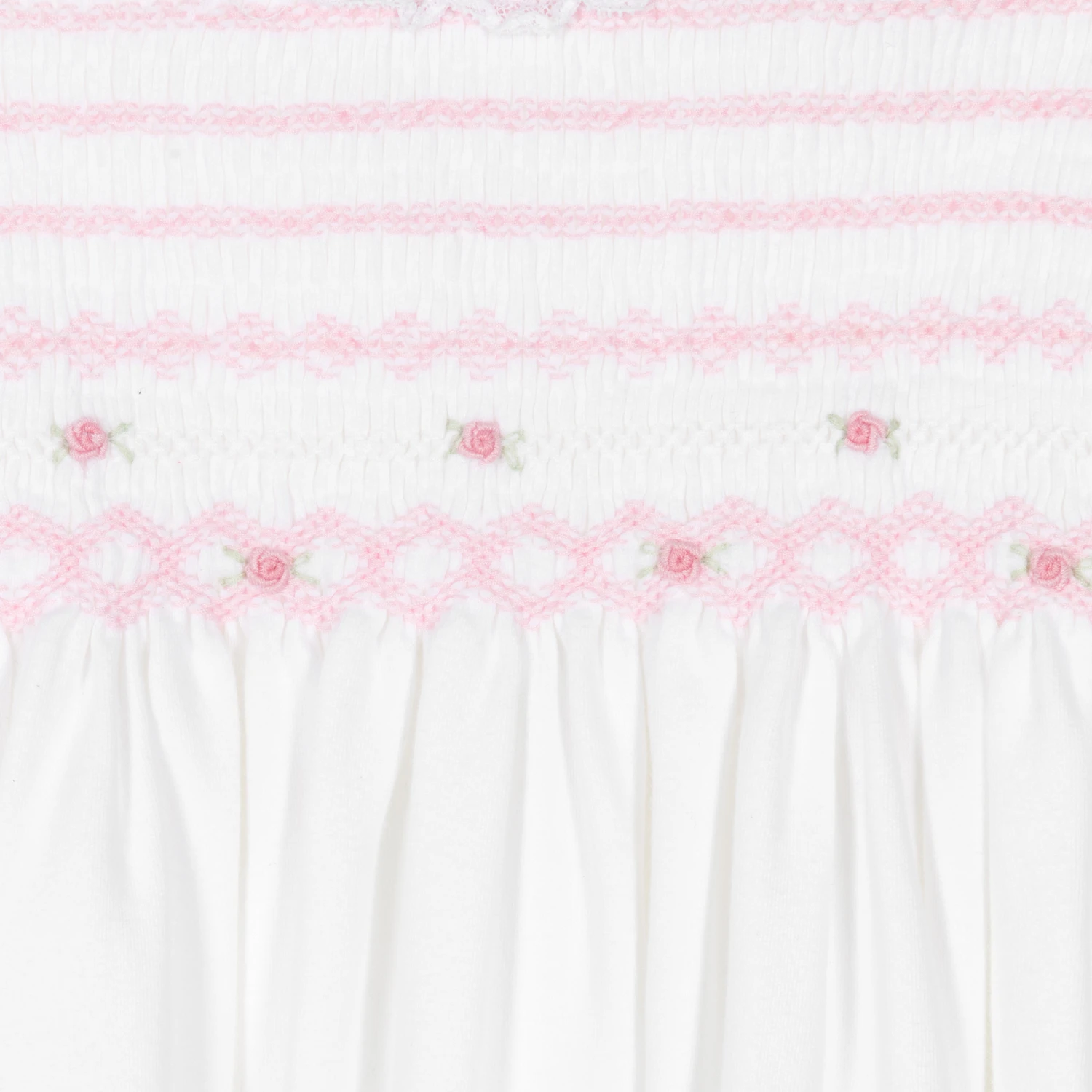 Sarah Louise Girls White Smocked Cotton Dress 4 Sarah Louise Girls White Smocked Cotton Dress - Image 3