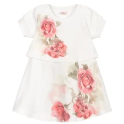 Sofija Ivory & Pink Floral Baby Dress