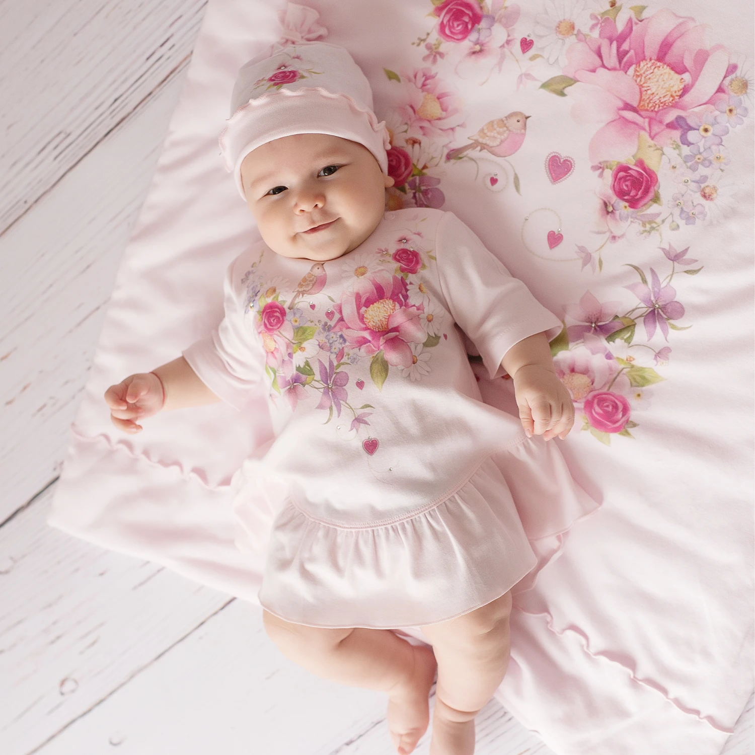 Sofija Pale Pink Floral Cotton Dress 4 Sofija Pale Pink Floral Cotton Dress - Image 2