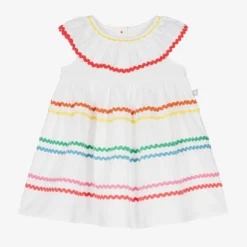 Stella McCartney Kids Baby Girls White Rainbow Stripe Dress