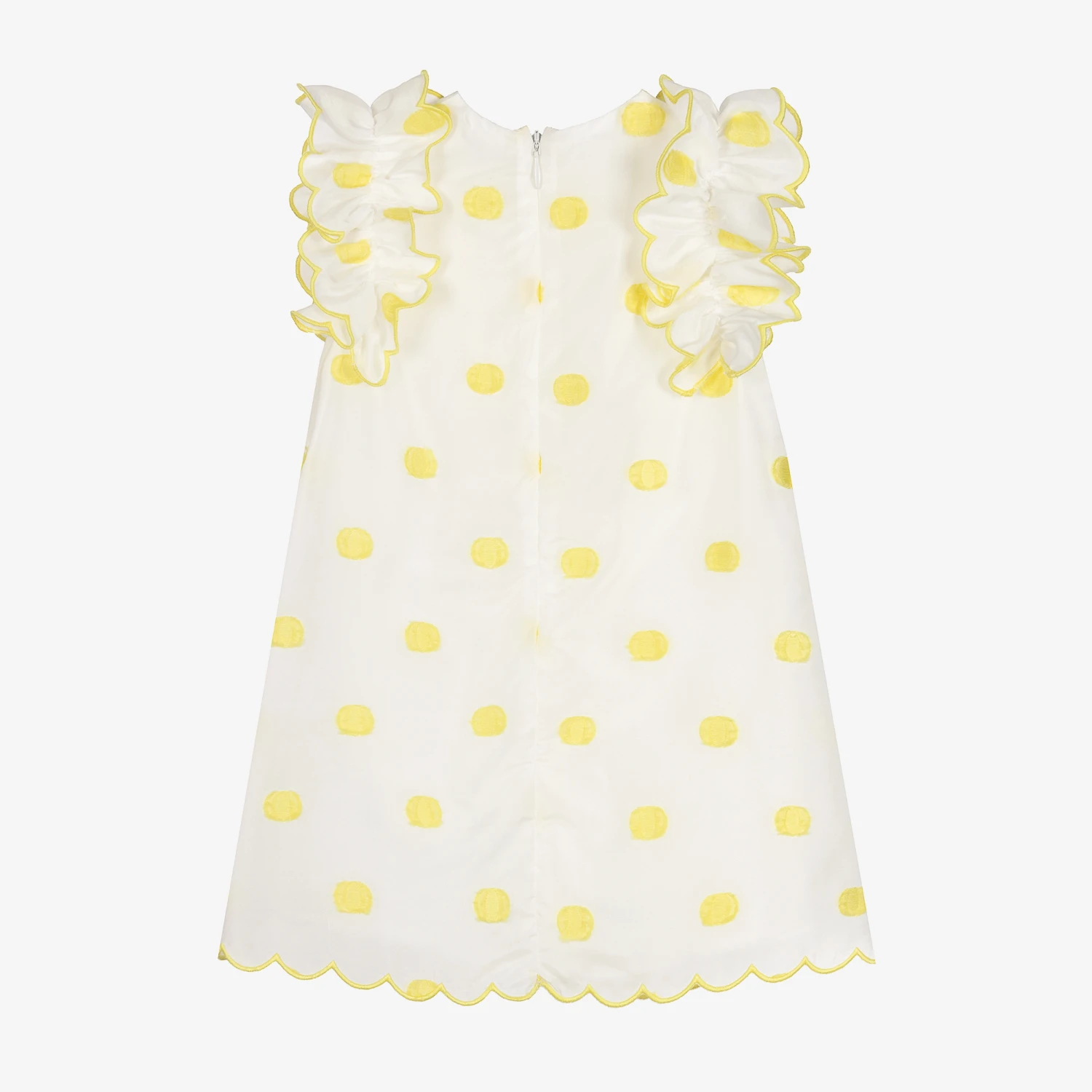 Stella McCartney Kids Baby Girls White & Yellow Polka Dot Dress 4 Stella McCartney Kids Baby Girls White & Yellow Polka Dot Dress - Image 2
