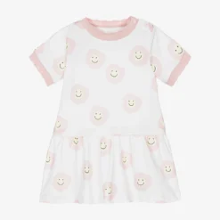 Stella McCartney Kids Girls Ivory & Pink Smile Dress
