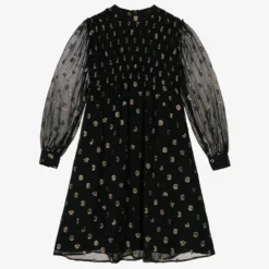 Stella McCartney Kids Teen Black Silk Chiffon Dress