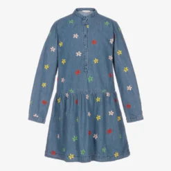 Stella McCartney Kids Teen Girls Blue Chambray Dress