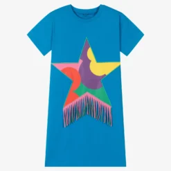 Stella McCartney Kids Teen Girls Blue Star T-Shirt Dress