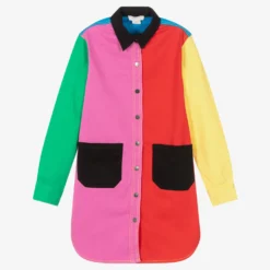 Stella McCartney Kids Teen Girls Colourblock Shirt Dress