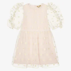 Stella McCartney Kids Teen Girls Pink Daisy Organza Dress