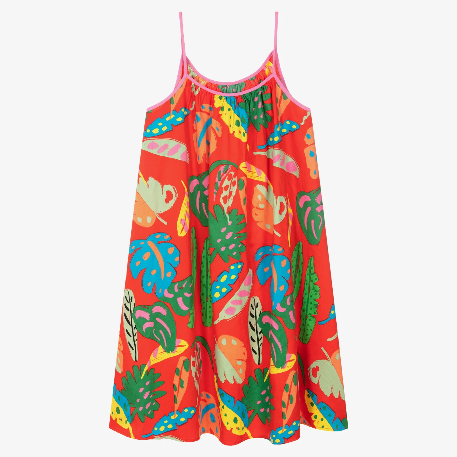 Stella McCartney Kids Teen Girls Red Organic Cotton Palm Dress 5 Stella McCartney Kids Teen Girls Red Organic Cotton Palm Dress - Image 3
