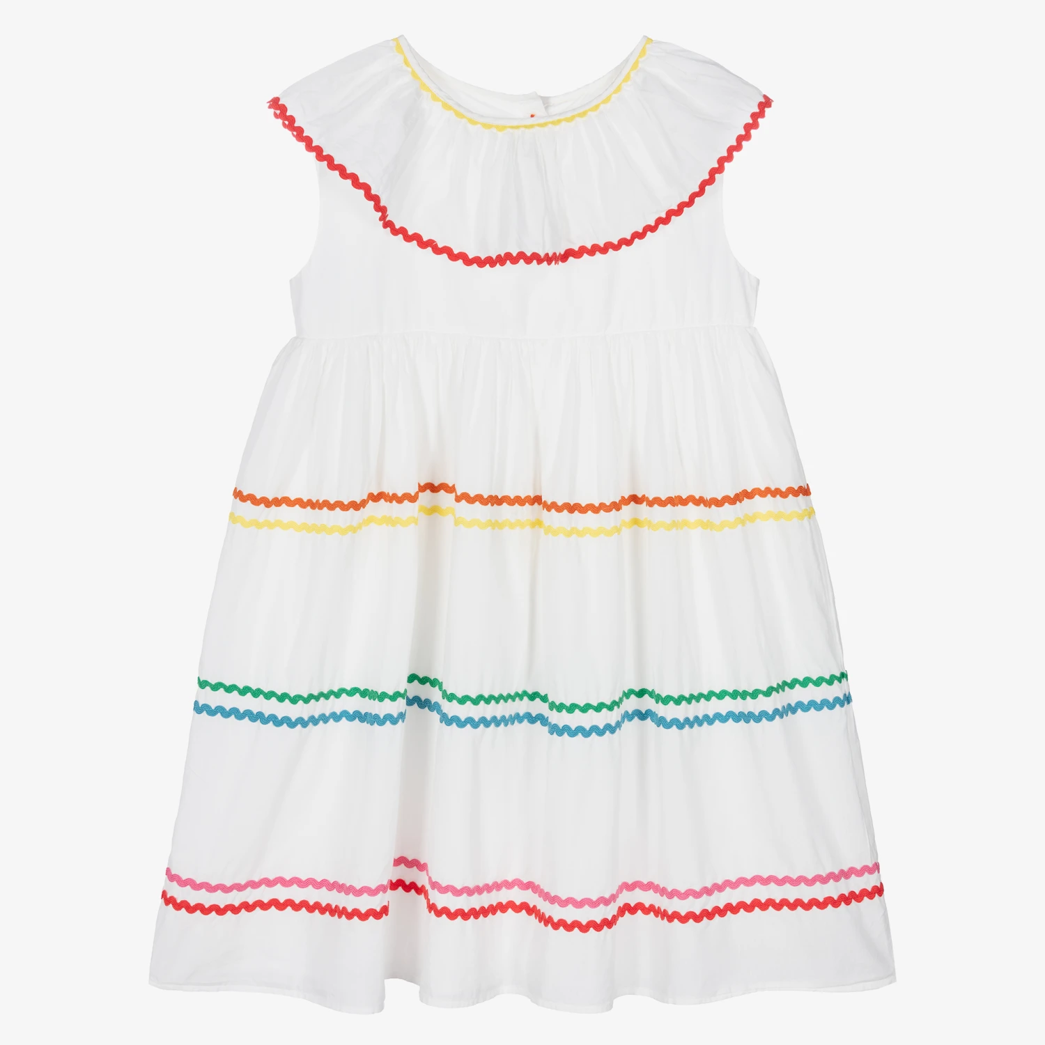 Stella McCartney Kids Teen Girls White Cotton Striped Dress 3 Stella McCartney Kids Teen Girls White Cotton Striped Dress