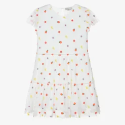 Stella McCartney Kids Teen Girls White Tulle Flower Dress